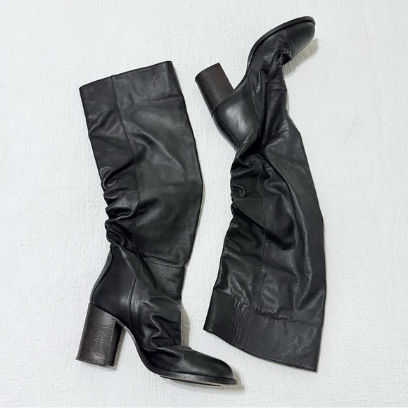 Free People Shoes - Free People Elle Tall Slouch Boot Black Leather Tall Knee High EUR 40 US 9.5 EUC
